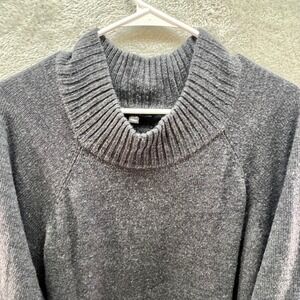 Lane Bryant Gray Mock Neck Poncho Plus Size 22/24 Button Side Dark Academia Cozy